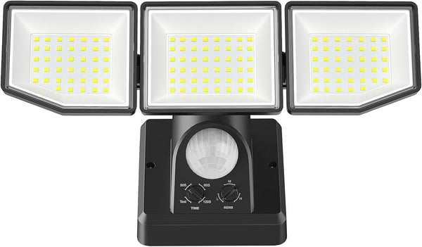 38W Led Security Lights Outdoor Motion Sensor, 6000LM 270° Adjustable Floodlight with PIR, IP65 Waterproof | Cool White