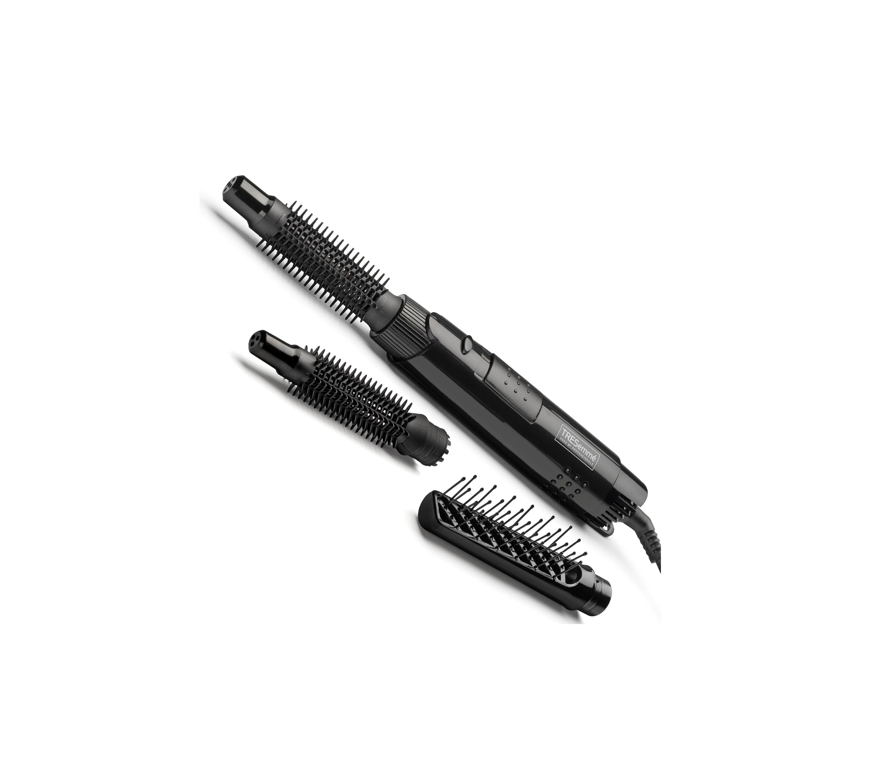 Full Finish Hot Air Styler – 3 Interchangeable Brushes for Smooth & Voluminous Hair (Black)