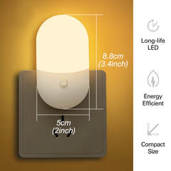 Adjustable Brightness LED Night Light - Energy-Efficient Plug-in Wall Lamp, 2700K Warm, EU Plug