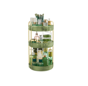 3-Tier Rotating Makeup Organizer, Customizable Skincare & Cosmetic Storage Box