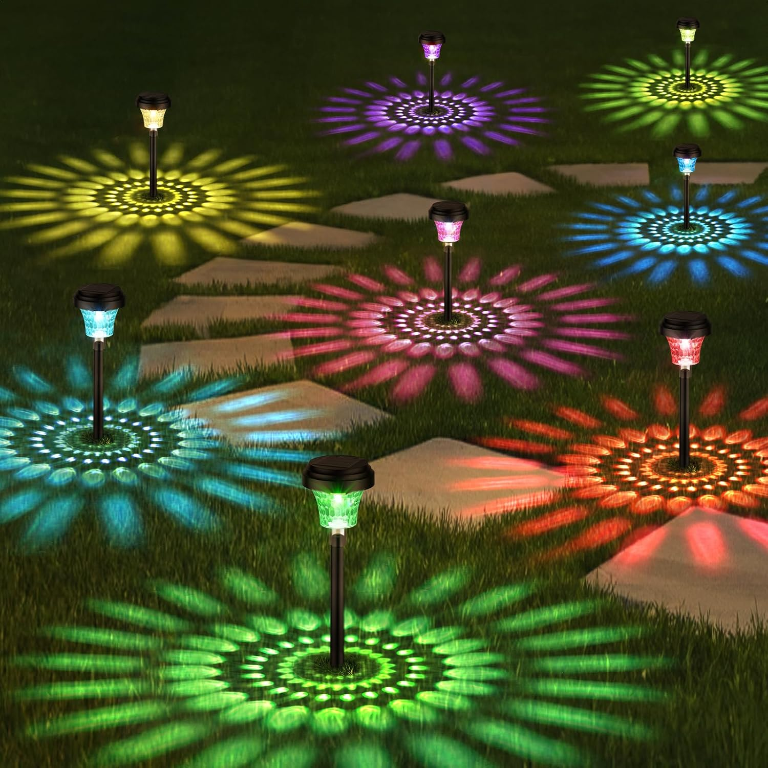 8 Pack Garden Solar Stake Lights