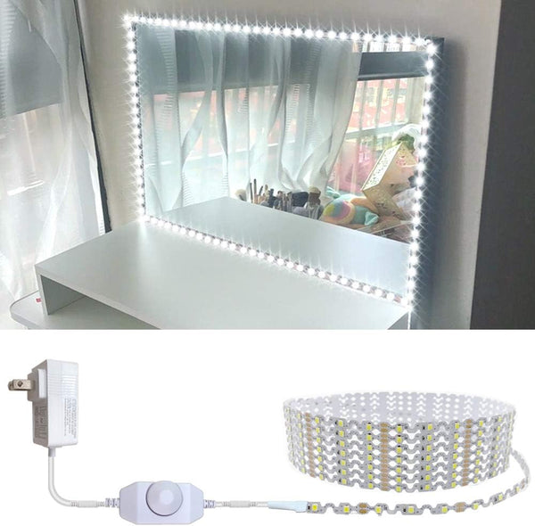 13ft/4 LED Vanity Mirror Lights Kit, Flexible Strip with Dimmer & Power Supply, No Cutting Needed