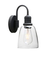 Vintage Industrial Bell Sconce Wall Light – Antique Finish with 5.6” Clear Glass Shade