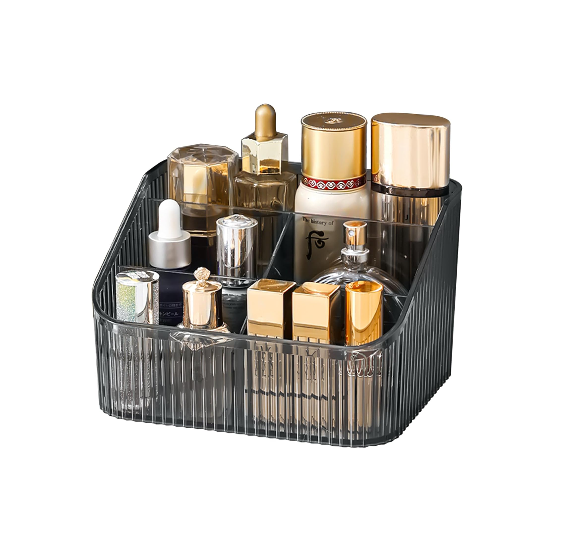 Homeanda Grey Makeup Organizer – Cosmetic & Skincare Storage Compartments