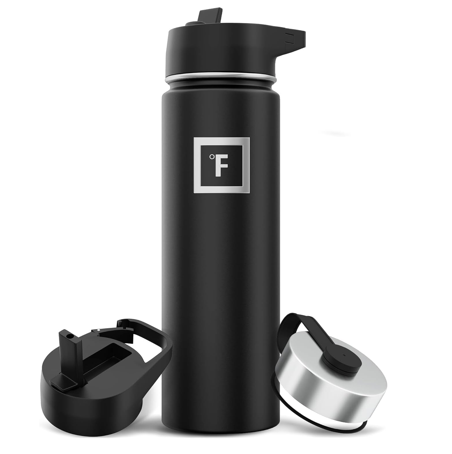 Insulated Stainless Steel Water Bottle with Straw & Handle, 650–1800ml Leakproof