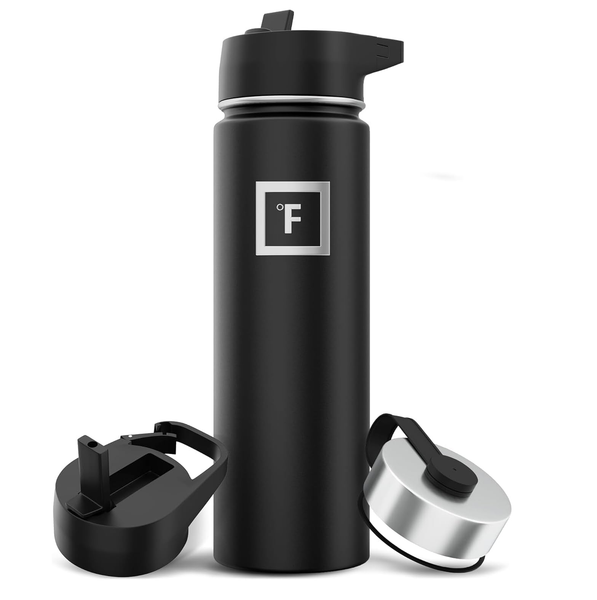 Insulated Stainless Steel Water Bottle with Straw & Handle, 650–1800ml Leakproof