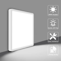 12 inch Square LED Ceiling Light, 18W  65000K Daylight Super Bright Ceiling Lights, 3200LM White Flush Mount LED Lamp