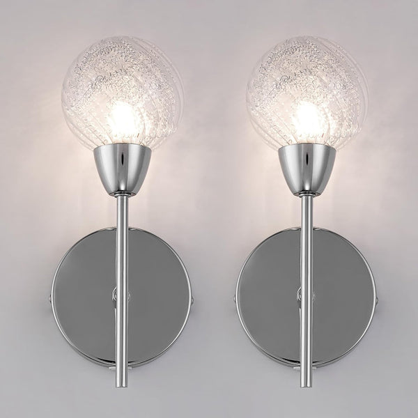 Modern Chrome Wall Lights Set with On/Off Switch