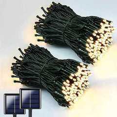 2 Pack Solar Christmas Fairy Lights 200 LED Outdoor