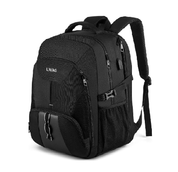 Extra Large 50L Laptop Backpack – 17" Water-Resistant USB Travel Rucksack Black