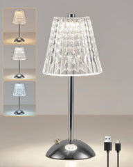 Rechargeable Gold Table Lamp, Touch Dimmable LED Desk Light