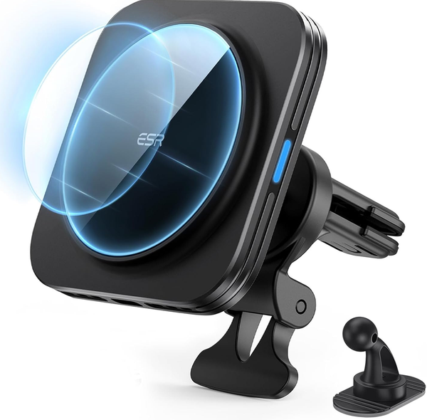 MagSafe Car Mount Charger – 15W Fast Wireless Charging Magnetic Holder for iPhone & Galaxy