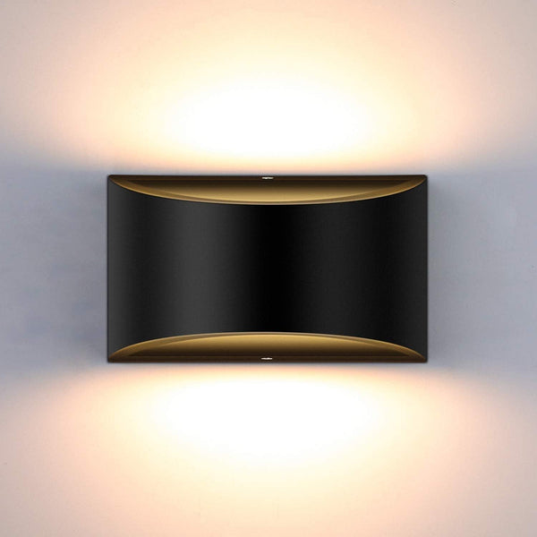 Dimmable LED Wall Light – 10W Modern Up & Down Indoor Black Wall Sconce