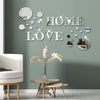 26Pcs Acrylic 3D Mirror Wall Stickers HOME LOVE Set