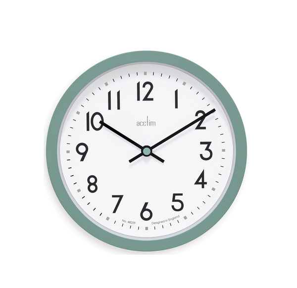 Modern Wall Clock in Meadow Green, Silent Non-Ticking Quartz Decorative Clock
