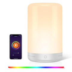 Smart Led bedside lamp, Alexa table lamp with timer Function, WiFi bedside lamp touch dimmable ,2700K~3100K, RGB+W, 2.4GHz