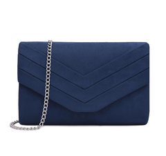 Elegant Suede Clutch Bag for Women – Shoulder or Crossbody Evening Handbag