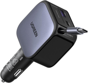 90W Retractable Car Charger – 3-Port Fast USB Car Adapter with 60W Cable for iPhone, Galaxy, iPad & Laptops