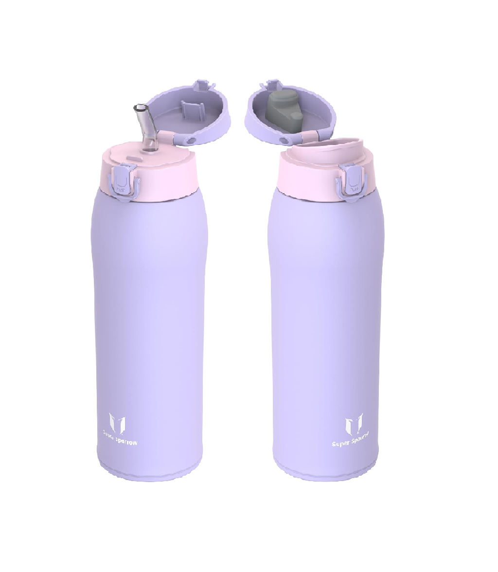 Insulated Stainless Steel Water Bottle – 2 Lids Travel Flask 350ml–950ml