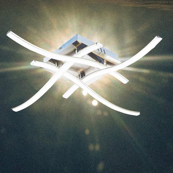 Modern 28W Curved LED Ceiling Light, 6500K Cool White