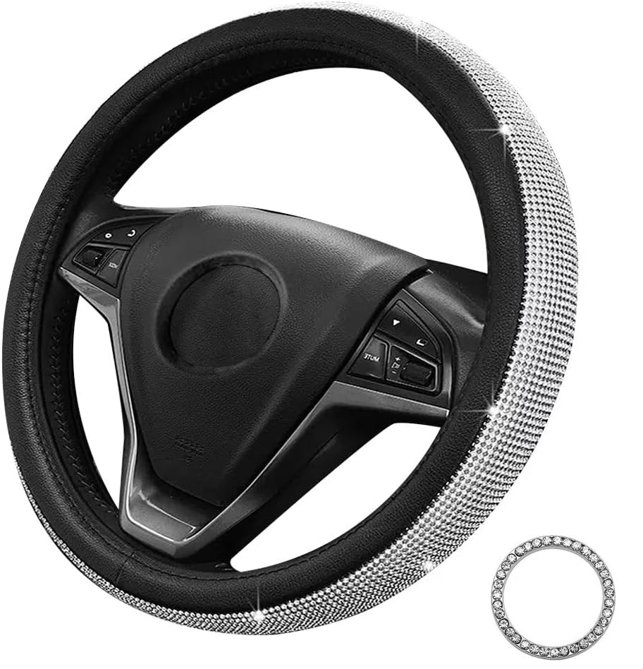 Bling Diamond Steering Wheel Cover – Sparkly Glitter Car Accessory for Women