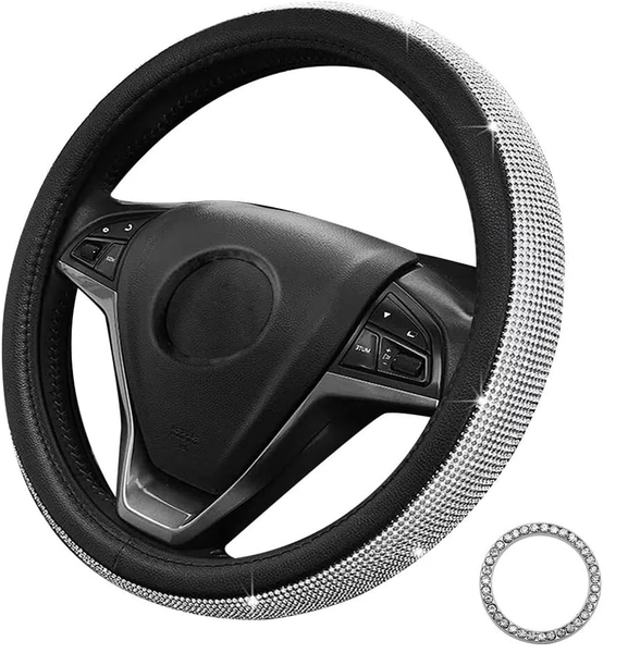 Bling Diamond Steering Wheel Cover – Sparkly Glitter Car Accessory for Women