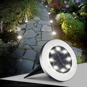 White Solar Ground Lights – 8-Pack Waterproof LED Pathway