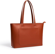 Large Leather Tote Bag for Women – Work & School Handbag with Zipper & Pockets