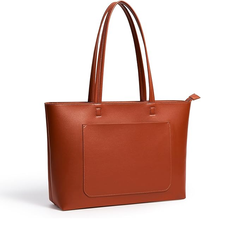 Large Leather Tote Bag for Women – Work & School Handbag with Zipper & Pockets