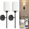 2 Pack Rechargeable Wall Sconces with Remote, 9 Colors Dimmable