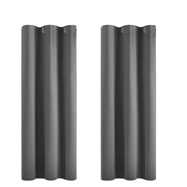 Light Grey Thermal Blackout Curtains – Eyelet Window Drapes 42x54 Inch, 2 Panels