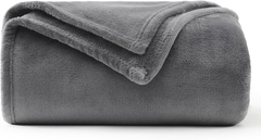 WAVVE Grey Fleece Sofa Throw Blanket – Soft, Warm & Fluffy Single Size 4ft x 5ft