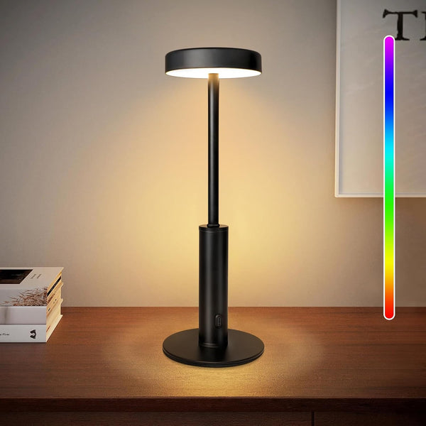 Rechargeable RGB Bedside Lamp, Touch Dimmable Cordless Light