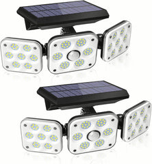 138 LED Solar Lights Outdoor, 3 Lighting Models, IP65 Waterproof Solar Powered Wall Light (2 Pack)