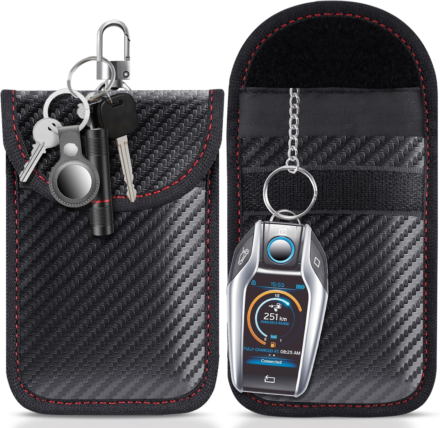 Car Key Signal Blocking Pouch – RFID Keyless Entry Anti-Theft Protection Case (2 Pack)