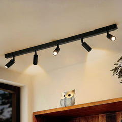 Black 5-Way Ceiling Spotlight with Adjustable Rotatable LED Lights