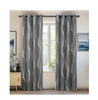 Foil Printed Grey Blackout Curtains – 46x54 Inch Thermal Eyelet Drapes, 2 Panels