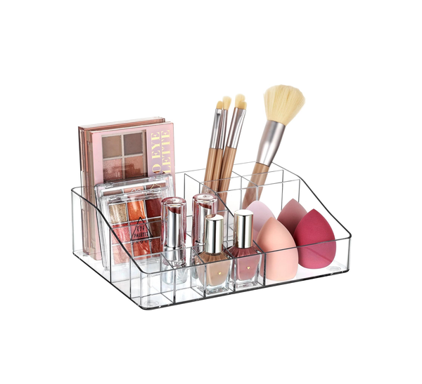 1 Tier Clear Makeup Organizer Cosmetic Storage for Vanity and Bathroom