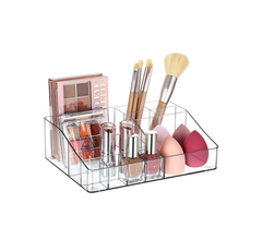 1 Tier Clear Makeup Organizer Cosmetic Storage for Vanity and Bathroom