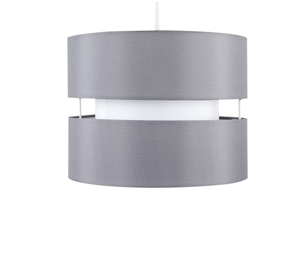 Modern 2 Tier Cylinder Ceiling Pendant Light Shade in a Grey Finish