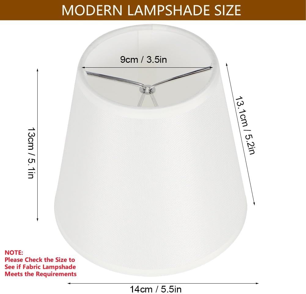 Set of 6 Clip-On Fabric Lampshades – Small E14 Light Shades