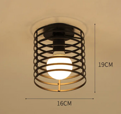 Vintage Ceiling Light Basket Metal Cage Ceiling Lighting, Diamond Cage Ceiling Pendant Light