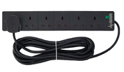 6 Gang 5M Extension Lead with Surge Protection, Black Power Strip – PELB1755