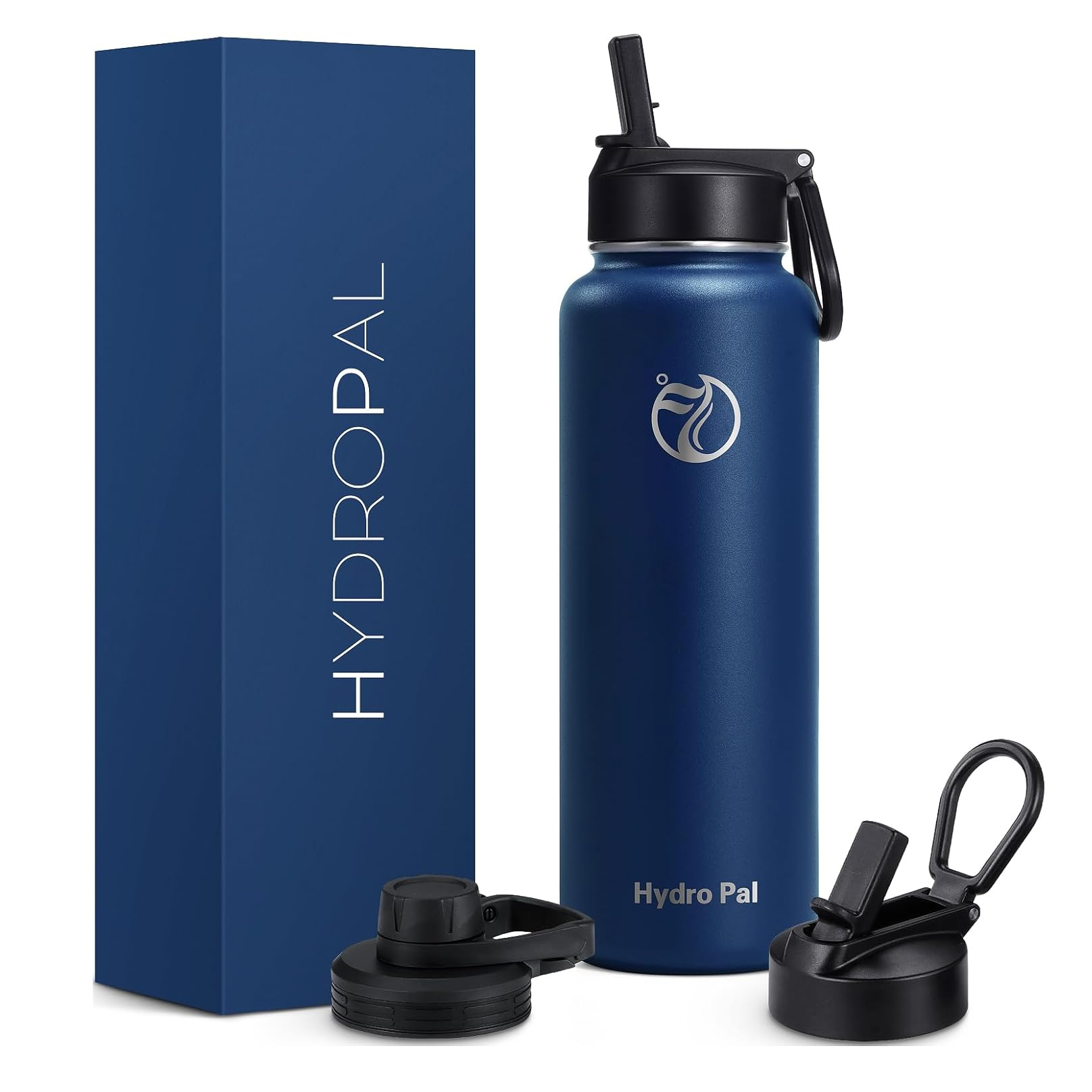 Vacuum Insulated Stainless Steel Water Bottle with Straw & Spout Lids