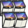 Outdoor Solar Lights, 238 LED Solar Security Lights and 3 Modes, IP65 Waterproof Solar Wall Light (4 Pack)