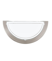 Planet 1 Satin Nickel Wall Light with White Glass Shade