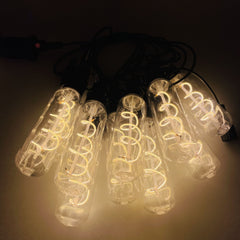 Outdoor Festoon String Lights, 10 Edison Bulbs, 5m, Warm White 3000K, Connectable Hanging Lights