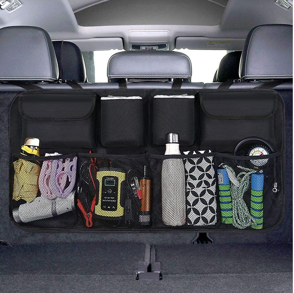 Car Boot Organiser & Waterproof Seat Back Protector – Multi-Pocket Travel Storage