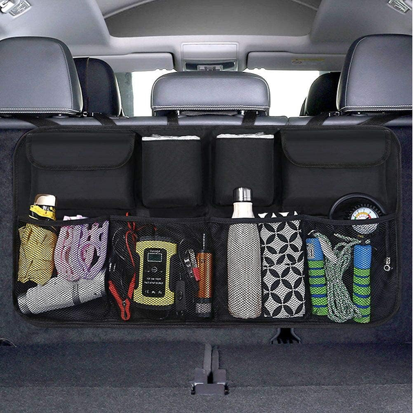 Car Boot Organiser & Waterproof Seat Back Protector – Multi-Pocket Travel Storage