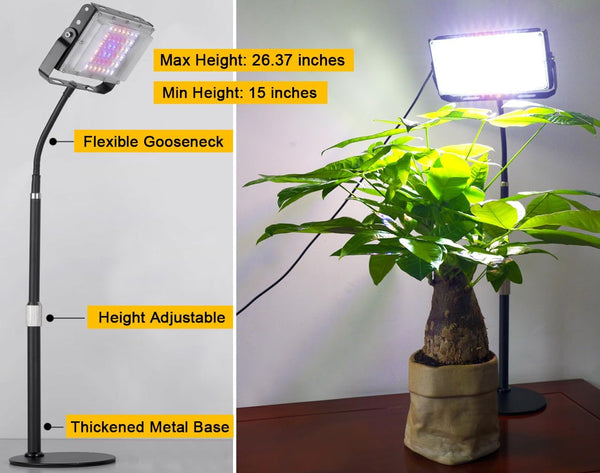 Grow Light for Indoor Plants, Full Spectrum Desk LED Plant Light, Small Grow Lamp with 3H/9H/12H Timer, 10-Level Brightness for 3 Lighting Modes, Adjustable Height & Gooseneck